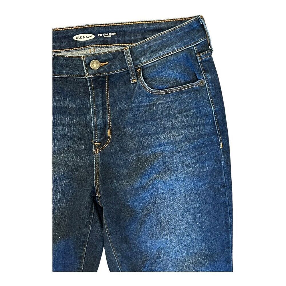 Old Navy Pop Icon Skinny Mid Rise Denim Jeans Womens Size 8 Medium Wash Blue - Picture 3 of 8